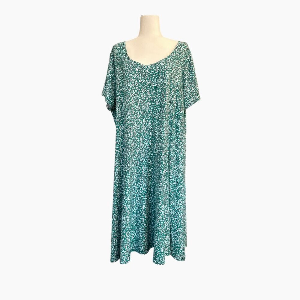 2 Dye 4 Floral‎ Print Dress with Back Cut-Out Women's Size 3X